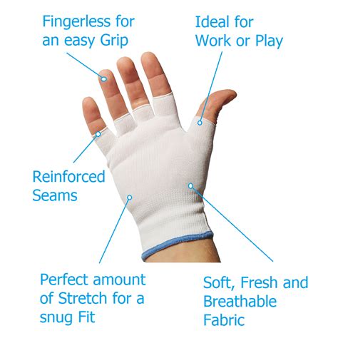 Cotton Fingerless Gloves Hand Protection Helps For Mild Eczema And