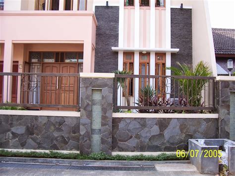 bentuk model pagar rumah minimalis modern  batu alam sinergi stone