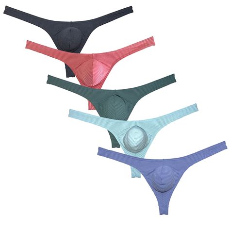 Botmois PACK Mens Thong Enhancing Pouch Tangas Sexy T Back Bikini Briefs Hipster Underpants
