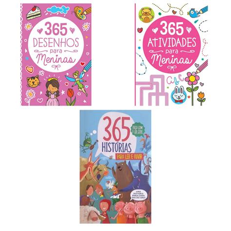 Livros Para Meninas 8 Anos - Kit 365 para Meninas com 3 Livros - Aquarela Livros