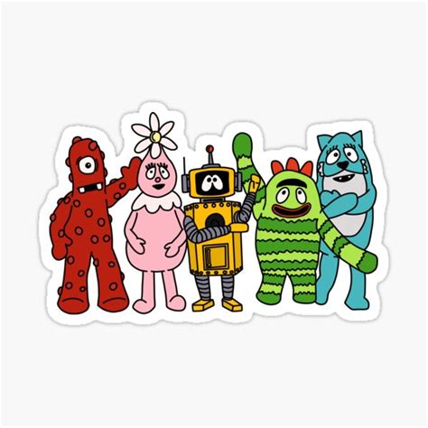 Yo Gabba Gabba Muno Foofa Plex Brobee And Toodee Fan Art Sticker