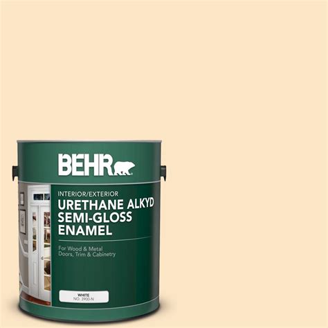 Behr Gal C Havana Cream Urethane Alkyd Semi Gloss Enamel