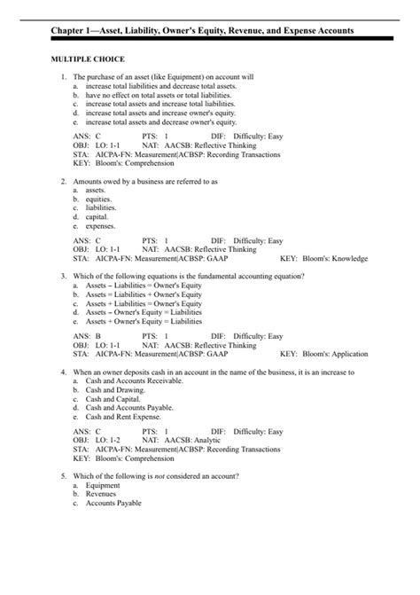 practice test bank questions, final exam : College Accounting, Chapters
