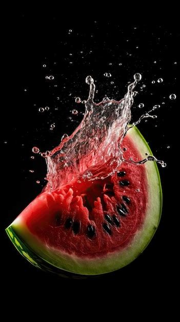 Premium AI Image AI Generated Watermelon Slice With Water Splash