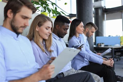 Stressful Business People Waiting For Job Interview Stock Photo Image