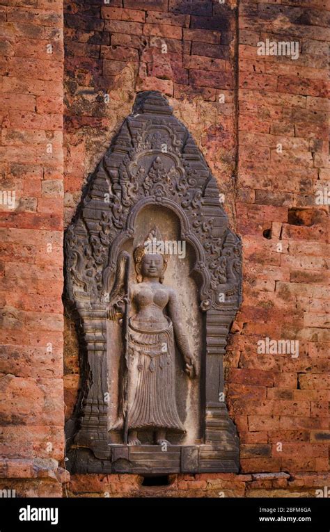 Apsara Dancer Stone Sculpture From Hindu Mythology Carved On Lolei