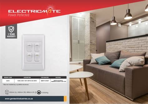 Electricmate 4 Lever Pvc Switch White Gentech
