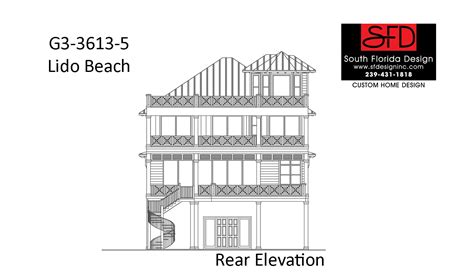 South Florida Design Beach Style 3 Story House Plan-South Florida Design