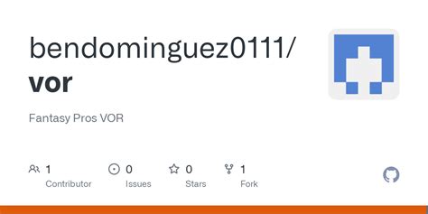 github bendominguezvor fantasy pros vor
