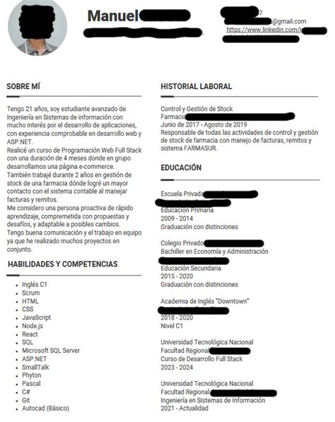 correccion cv : r/DesarrolloWeb 