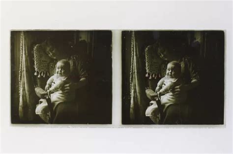 Famille Madre Neonato Francia Foto Stereo Amateur P L N Placca Da Lente Eur Picclick It