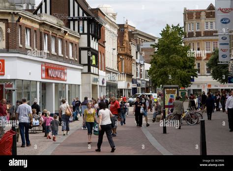 Bedford town centre high street Bedfordshire england uk gb Stock Photo