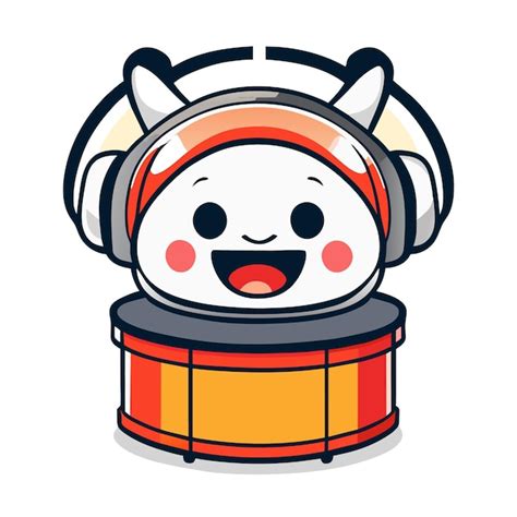 Premium Vector Cartoon Cute Cat Playing Drum