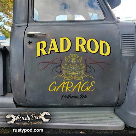 Personalized Pinstriping Rat Fink Art Rat Rod Door Art Hot Rod Sign Hand Paint Sticker 12454
