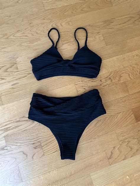 Schwarzer Bikini mit Rippmuster Grösse S Sommer Hit Gebraucht in Beromünster für CHF