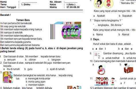Detail Gambar Kertas Ulangan Kelas 1 Sd Akhir Semester 1 Koleksi Nomer 2