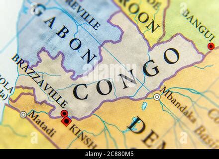 Mappa Geografica Di Brazzaville Kinshasa Foto Stock Alamy