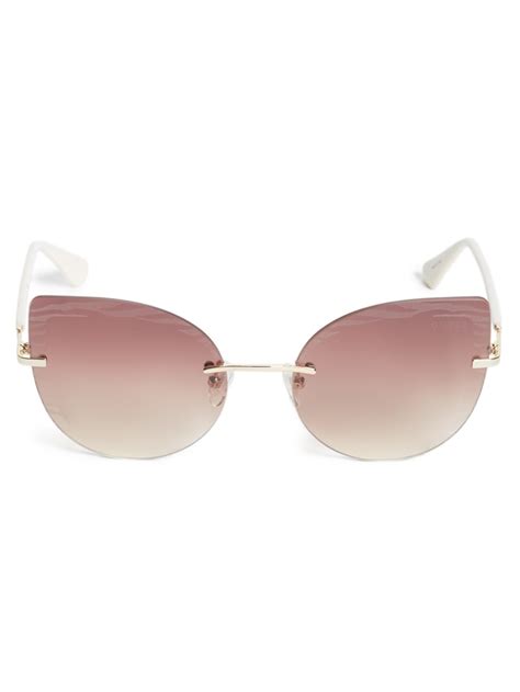 Rimless Cat Eye Sunglasses Guess