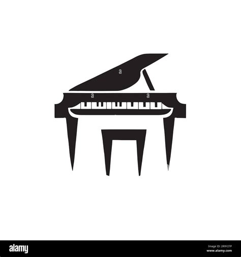 Grand Piano Logo Illustration On White Background Stock Vector Image