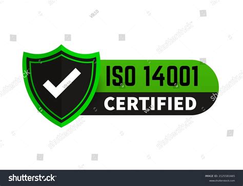 Iso 14001 Certified Badge Icon Certification Stock Vector Royalty Free