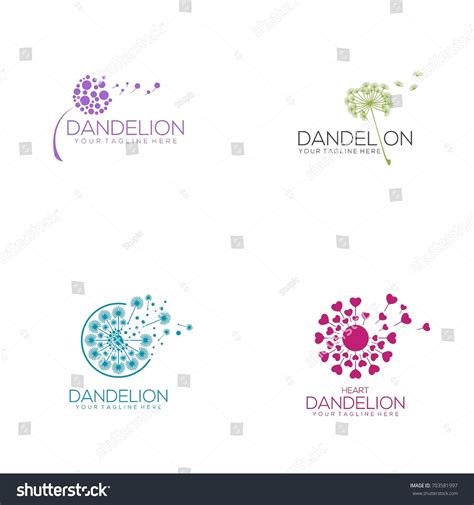 Dandelion Logo Template Vector Stock Vector Royalty Free 703581997