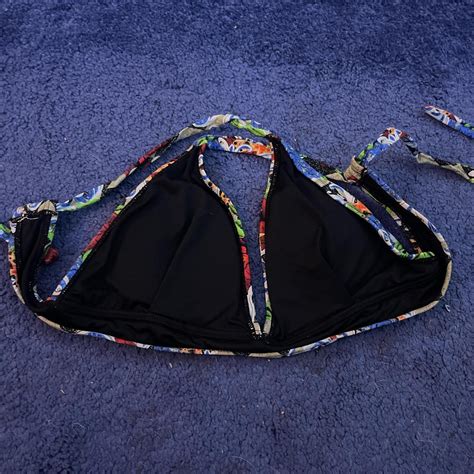 Multi Coloured Bikini Top Beachwear Colombia Depop