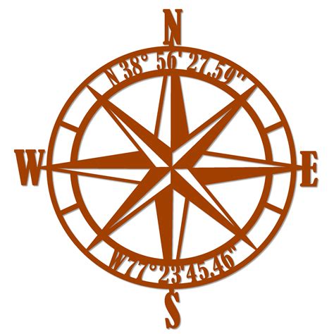 Compass Rose Metal Sign Metal Gps Sign For House Etsy