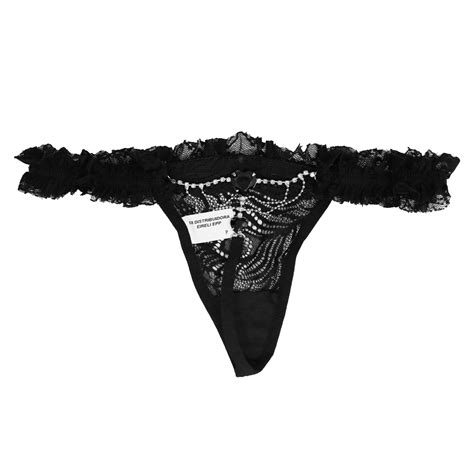 Calcinha Fio Em Renda C Detalhes Em Pedra Preto GG Diversos Hot Sul Distribuidora