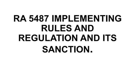 Ra 5487 Implementing Rules And Regulation And Itspptx