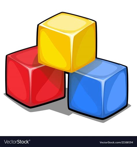 Colorful Plastic Cubes Stack Vector Illustration