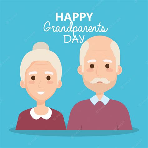 Premium Vector Grandparents Day Celebration With Couple Characters