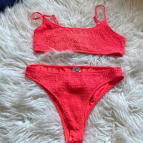 Neon Bright Coral Bikini Gem