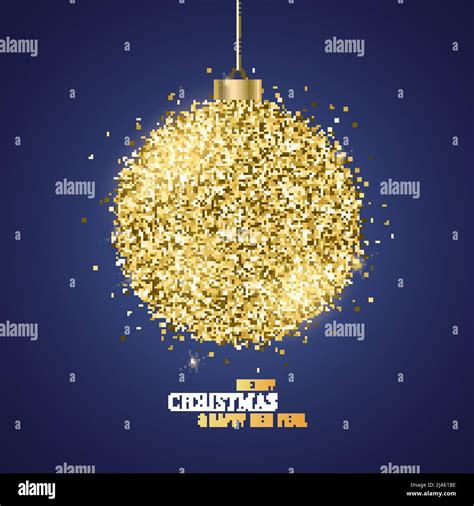 Glittering Christmas Ball From Golden Glittering Particles Stock Vector