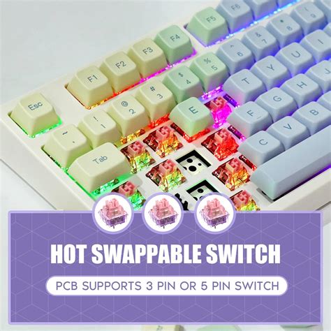 Buy EPOMAKER TH80 75 Hot Swappable RGB 2 4Ghz Bluetooth 5 0 Wired Mechanical Gaming Keyboard