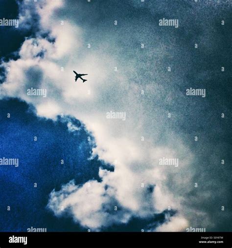 An Aeroplane In The Sky Stock Photo Alamy