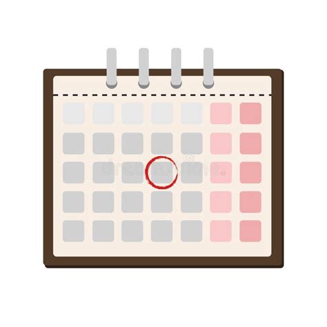 Calendar and One Day Marked on it. Flat Vector Illustration Stock ...