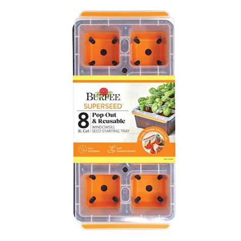 Burpee SuperSeed Seed Starting Tray 8XL Cell Kit 96518 The Home Depot