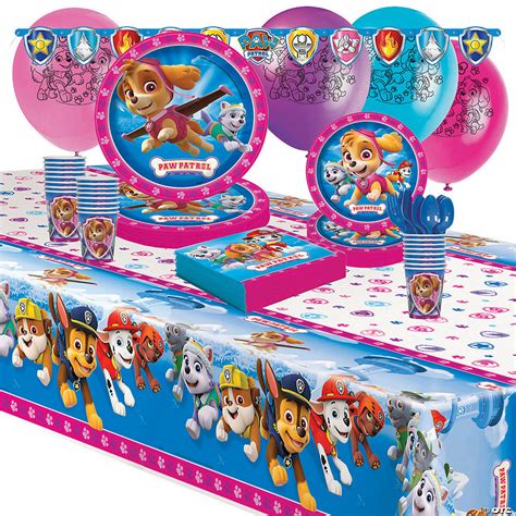 66 Pc Pink Paw Patrol™ Party Disposable Tableware Kit For 8 Guests