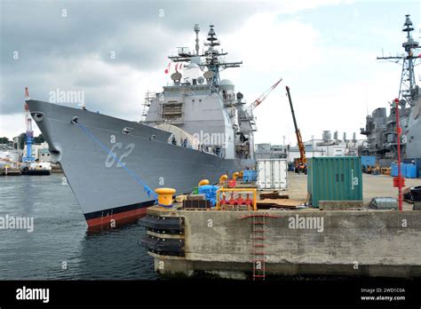 The Ticonderoga Class Guided Missile Cruiser Uss Chancellorsville Sits