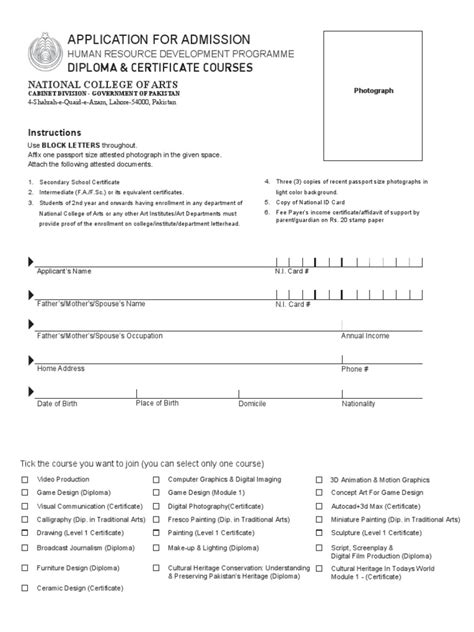 Diploma Application Form Academic Certificate University And College Admission