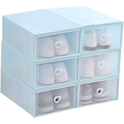 Boîte De Rangement Pour Chaussures Empilable Plastique Transparent