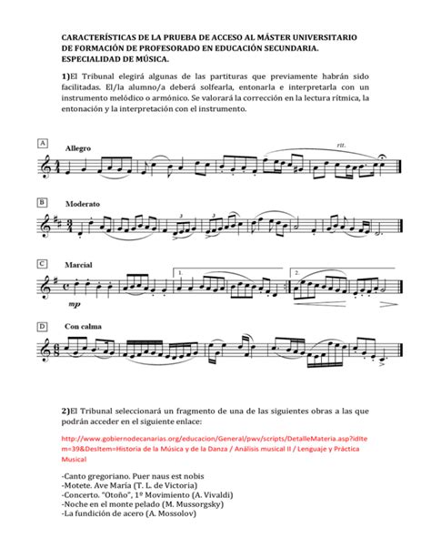 Prueba De Acceso Al M Ster M Sica