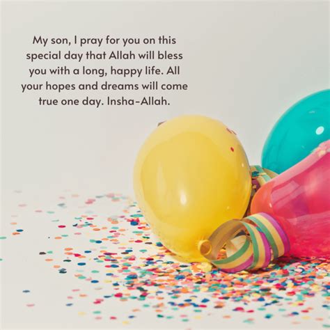 Islamic Birthday Wishes For Son Quotes Messages Card Status