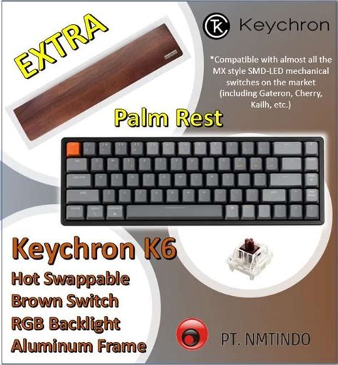 Promo Keychron K Hot Swappable Rgb Backlight Aluminum Frame Palm Rest Diskon Di Seller