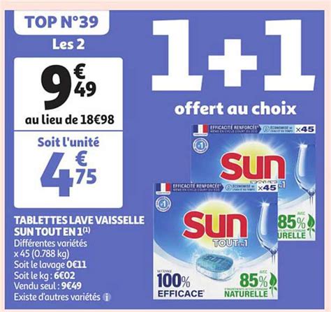 Promo Tablettes Lave Vaisselle Sun Tout En Chez Auchan Icatalogue Fr