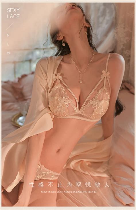 Qiaofeni Women S Sexy Lingerie Triangle Embroidery Bralette Set