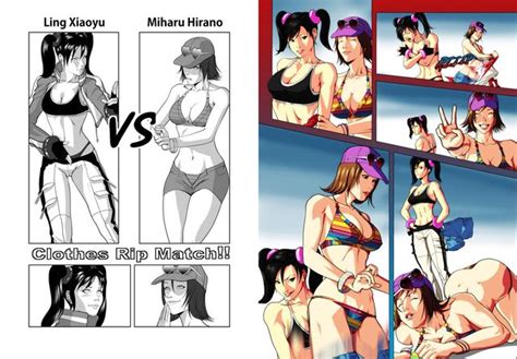 Ling Xiaoyu And Miharu Hirano Clothes Ripping Tekken Lesbians