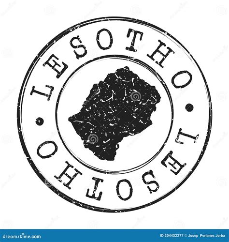 Lesotho Map Postmark. Silhouette Postal Passport. Stamp Round Vector