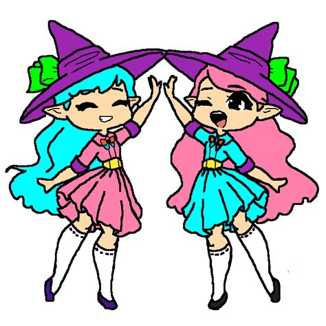 Pixilart Twin Witches Xd By Pixilgirl777