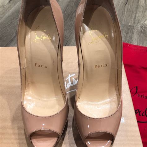 Christian Louboutin Shoes Christian Louboutin Lady Peep Patent Nude Poshmark